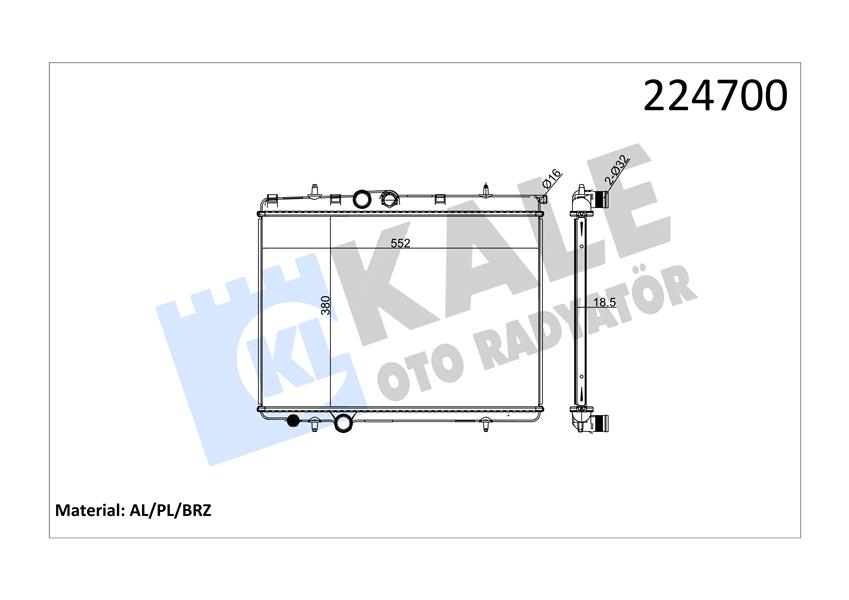 RADYATÖR P206 1.4-1.6 KLİMALI 732886