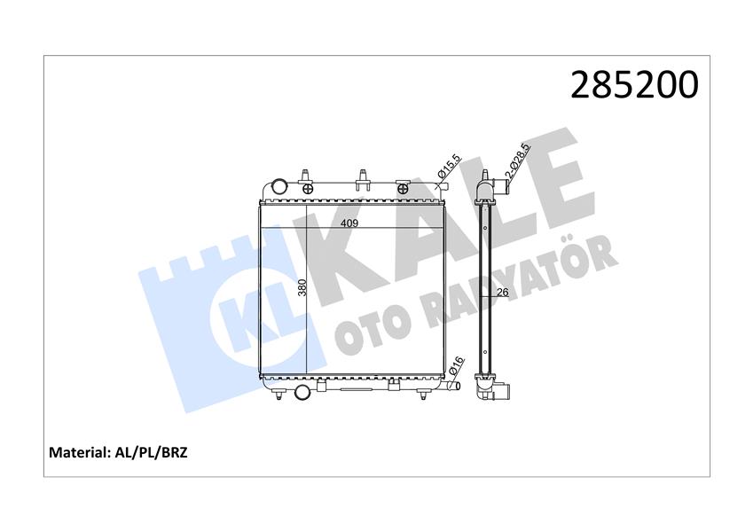 RADYATÖR AL/PL/BRZ PEUGEOT 207 1.4 HDI-CITROEN C2 1.4 HDI