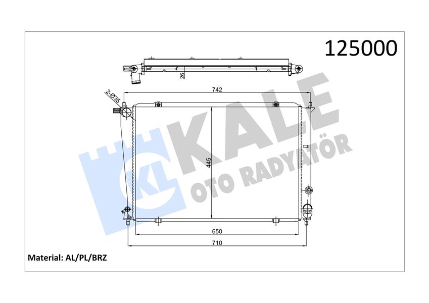 RADYATÖR AL-PL-BRZ STAREX-H1 2.5 TD 00-04 AC MT 350520 OLDU