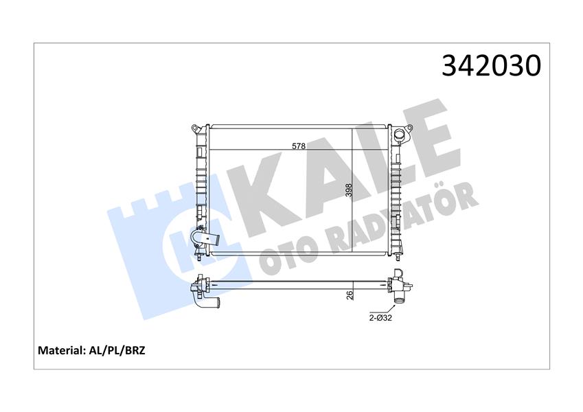 347270 RADYATÖR MİNİ R50 R53 COOPER ONE 01-06 R52 CABRIO 04
