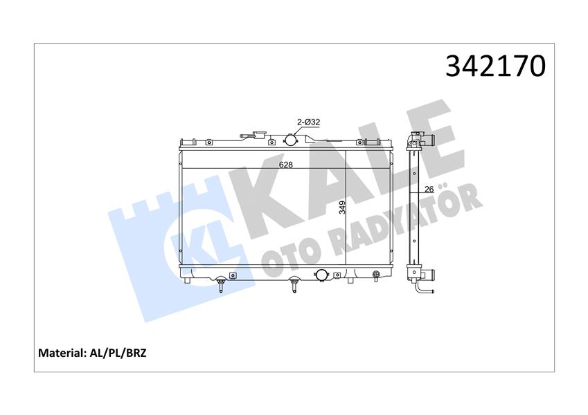 RADYATÖR TOYOTA COROLLA 1.4 ZZE111 1.6 ZZE112 00-02 AL-PL-BRZ