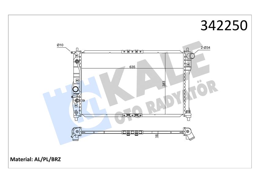 RADYATÖR DAEWOO LANOS CHERY CHANCE-SEN S AL-PL-BRZ