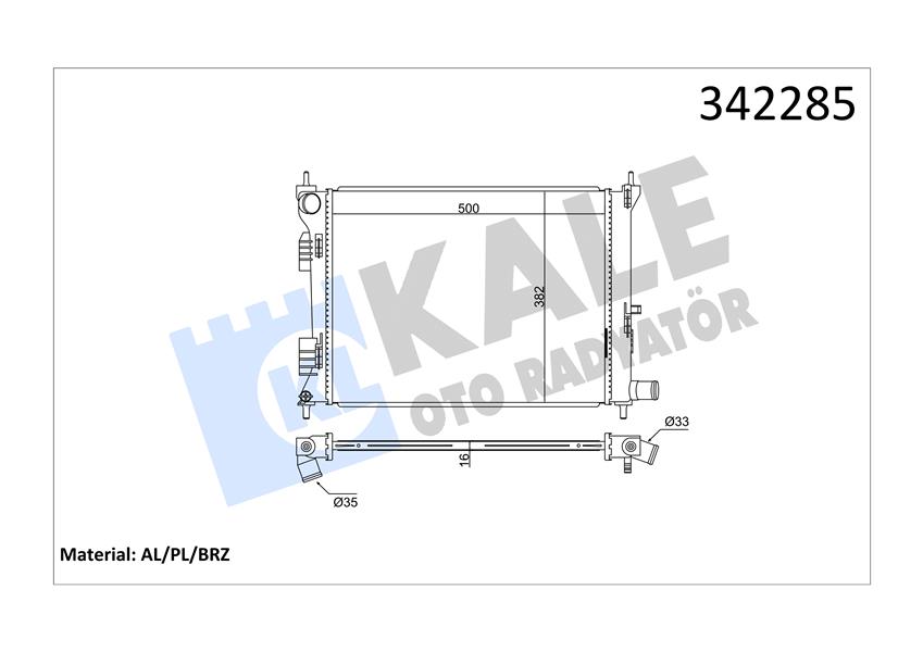 RADYATÖR BRAZİNG ACCENT BLUE 1.4İ-1.6İ- İ20 1.4İ 500X382X16