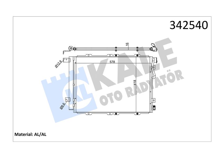 KLİMA KONDENSERİ KIA SORENTO I AL-AL 550X450X16