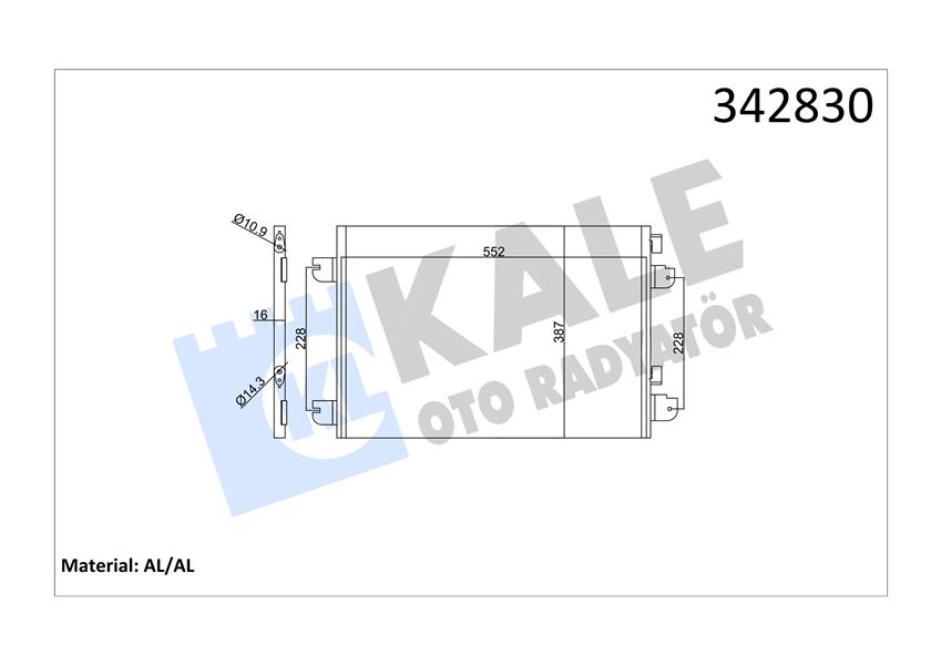 KLİMA KONDENSERİ MGN 99 SCENIC 01-03 LOGAN 07 1.5DCI-1.4 16V-1.6 16V-1.9DCI-2.0 16V AL-AL