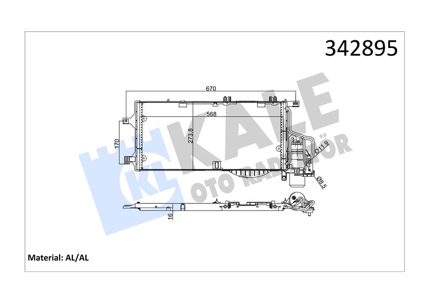 KLİMA KONDENSERİ OPEL COMBO BOX BODY-ESTATE-CORSA C-COMBO TOUR-TIGRA TWİNTOP AL-AL