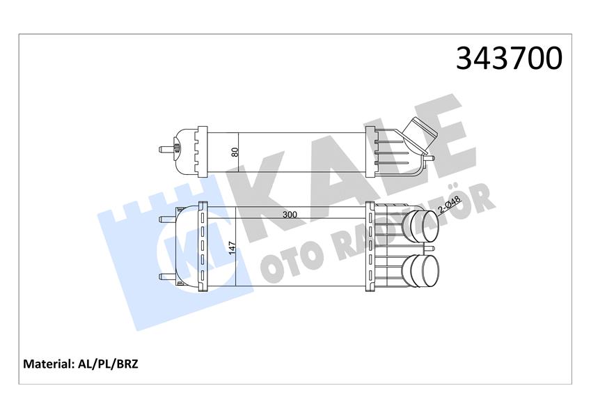TURBO RADYATÖRÜ INTERCOOLER C2-C3 I-II-P207-P1007 AL/PL/BRZ 300X147X76