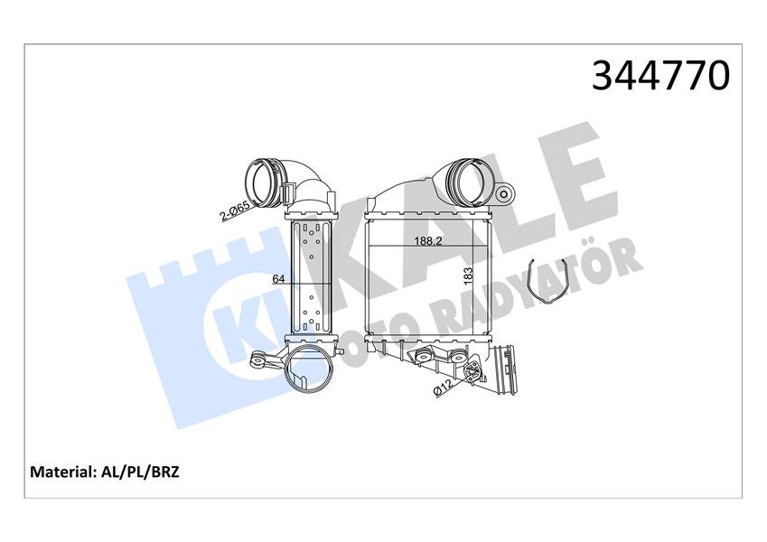TURBO RADYATÖRÜ INTERCOOLER BORA-GOLF IV-A3-LEON-OCTAVIA 1.9 TDI AL/PL/BRZ