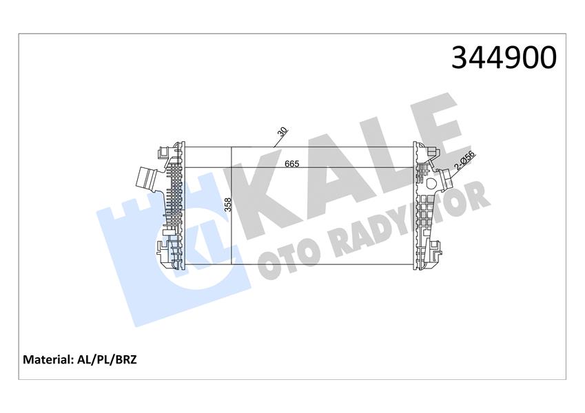 TURBO RADYATÖRÜ INTERCOOLER ASTRA J-CRUZE J300-J305-J308 -ZAFIRA TOURER C AL/PL/BRZ 665X35