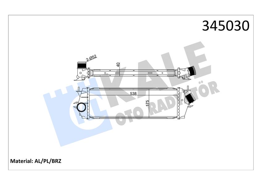 TURBO RADYATÖRÜ INTERCOOLER TRAFIC II-VIVARO 2.0 DCI-CDTI M9R AL/PL/BRZ