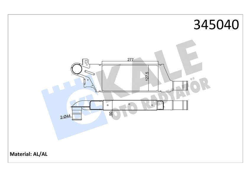 TURBO RADYATÖRÜ INTERCOOLER CORSA C 1.7DI-1.7DTI 00 275X135X50 AL/PL/BRZ