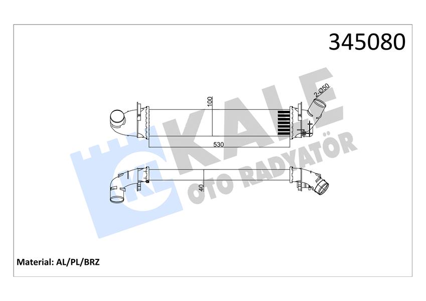 TURBO RADYATÖRÜ INTERCOOLER DACIA LOGAN 04 SANDERO 08 1.5 DCİ 654X113X108 MEK. AL/PL/BRZ