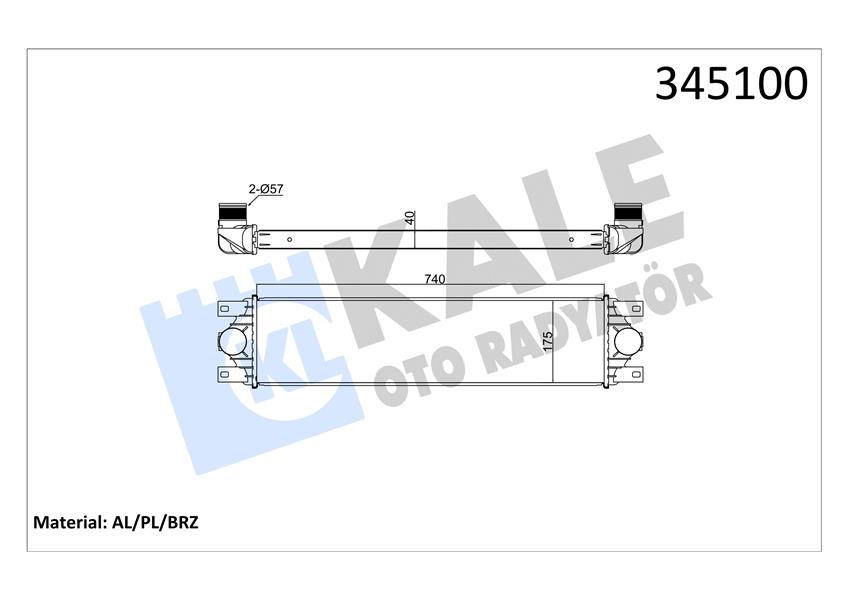 TURBO RADYATÖRÜ INTERCOOLER MASTER II-III-MOVANO 2.5DCI AL/PL/BRZ 738X175.3X40