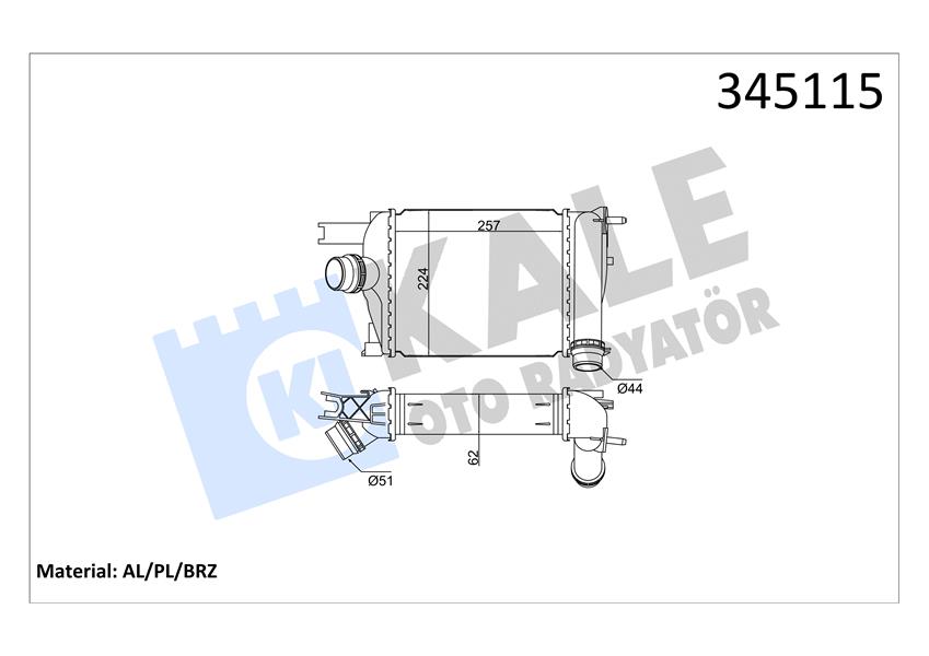 TURBO RADYATÖRÜ INTERCOOLER CLIO IV 12 CAPTUR 13 LOGAN II 12 SANDRO II 12 0.9TCE 1.2TCE 1.5DCİ