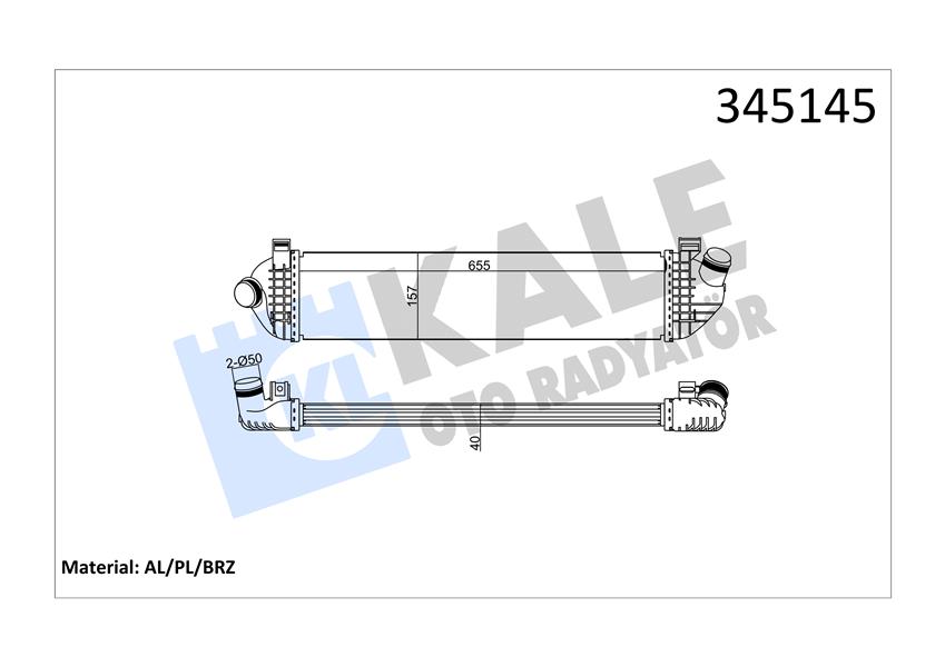 TURBO RADYATÖRÜ INTERCOOLER VOLVO C30 06-12 -S40 04 V50 04 1.6D-2.0D- C70 2.0D 08 658X157