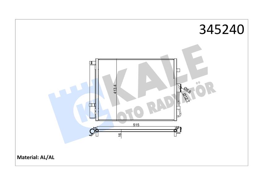 KLİMA KONDENSERİ KIA SOUL 1.6 CRDİ-1.6İ 16V 09 OTO.-MEK. AL/AL