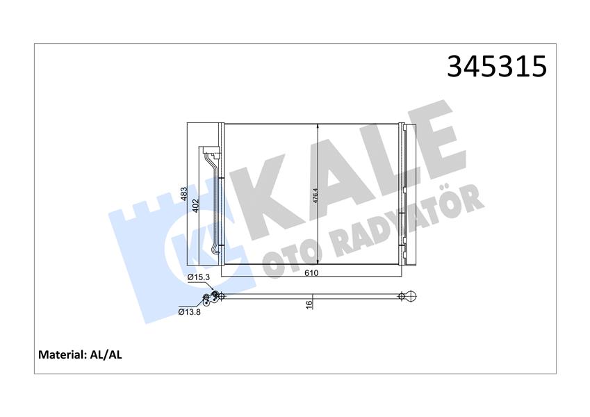 KLİMA KONDENSERİ BMW 5 F10-F11-F18 5.23İ-5.28İ-5.30İ 10 AL/AL