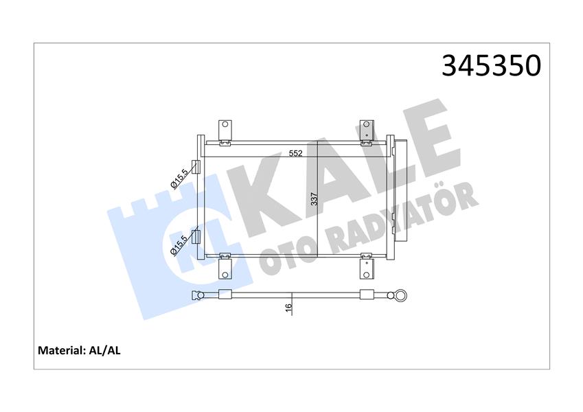 KALE 345350KLİMA KONDENSERİ JUMPER-DUCATO-BOXER 537X340X16 AL/AL