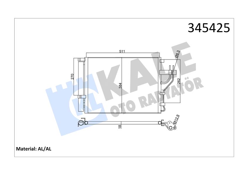 KLİMA KONDENSERİ KIA SPORTAGE-İX35 10 490X381X18 OTO.-MEK. AL/AL