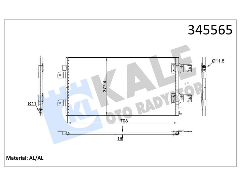 KLİMA KONDENSERİ MASTER II-MOVANO 2.5 DCİ-CDTİ 06 690X380X16 AL/AL