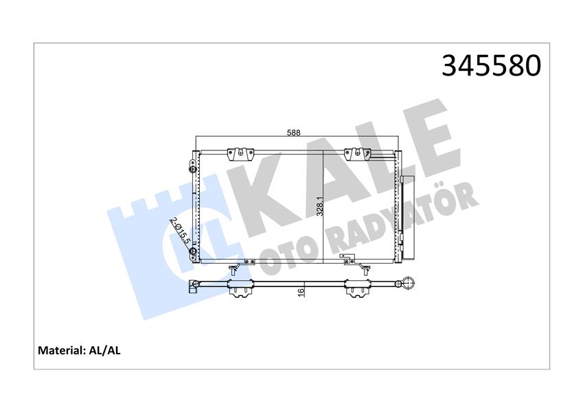 KLİMA KONDENSERİ AVENSİS 00-03 610X307X16 OTO.-MEK. AL/AL