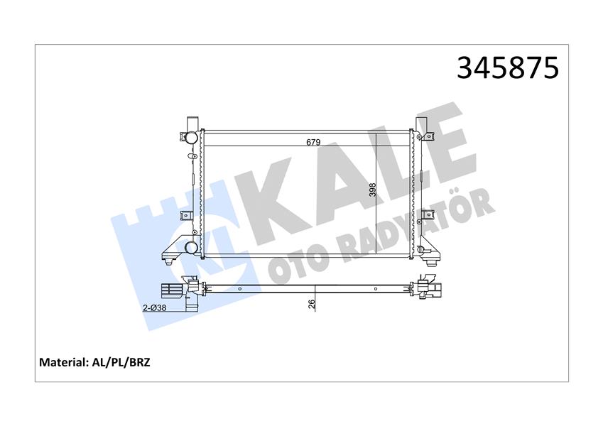 RADYATÖR LT28-35-LT28-46 2.5TDI-2.8TDI AC KLİMASIZ MEK 679X399X26 AL/PL/BRZ