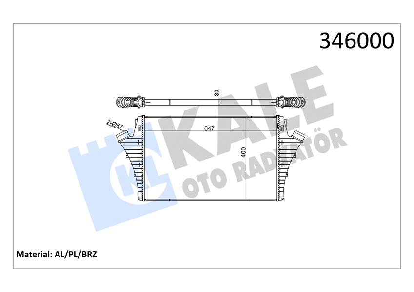 X TURBO RADYATÖRÜ INTERCOOLER VECTRA C 2.0 16V-2.2 DTİ 03 AL/PL/BRZ 650X397.4X20