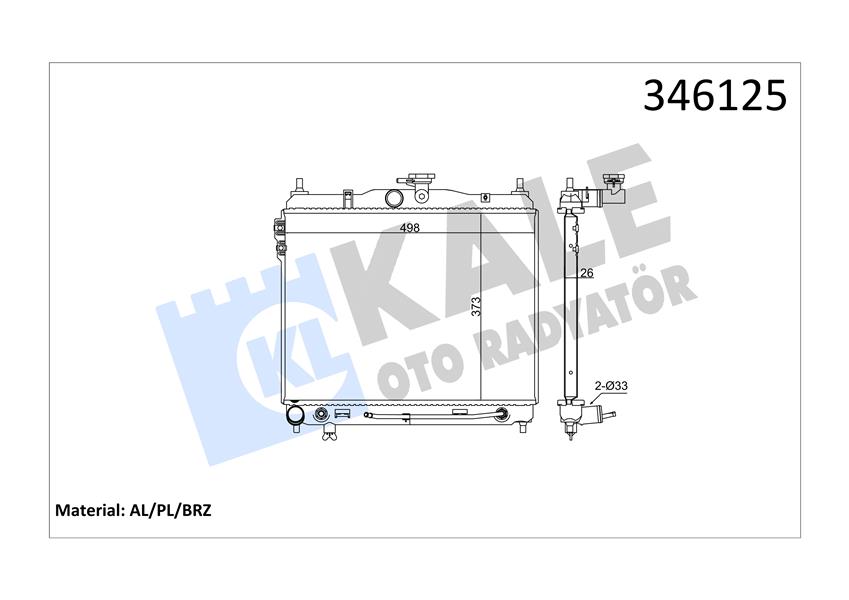 RADYATÖR HYUNDAI GETZ 1.6 02-05 370X490X26 AC /- OTOM AL/PL/BRZ