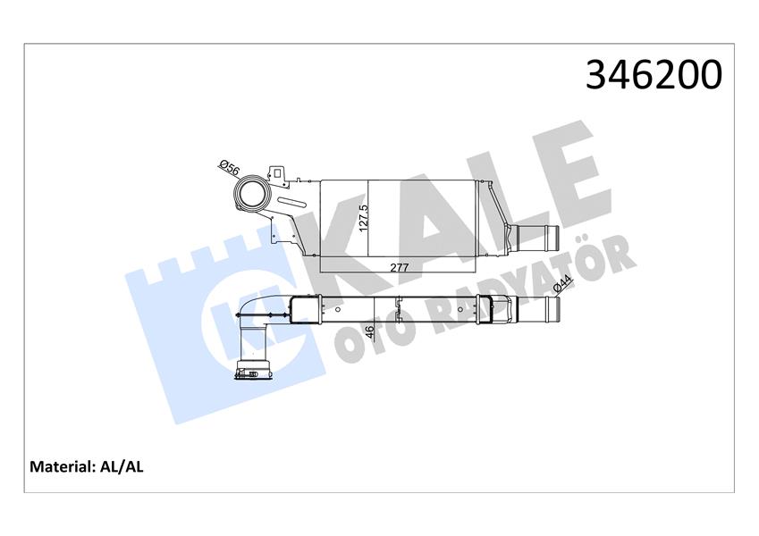 TURBO RADYATÖRÜ INTERCOOLER COMBO-CORSA C-TIGRA AL/PL/BRZ 279X127X46
