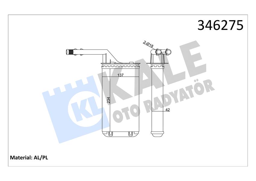 KALORİFER RADYATÖRÜ 106 91-96 SAXO 96-03 AX 91-96 234X138