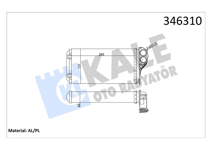 KALORİFER RADYATÖRÜ 307 00 242X135X42 / AC AL/MKNK