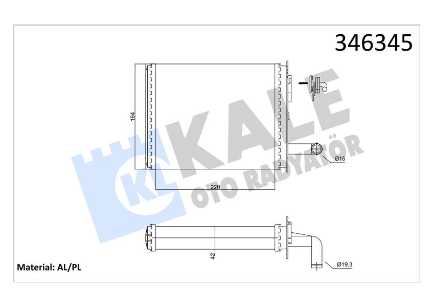KALORİFER RADYATÖRÜ BRAZİNG PALIO MUSLUKLU 233X195X32