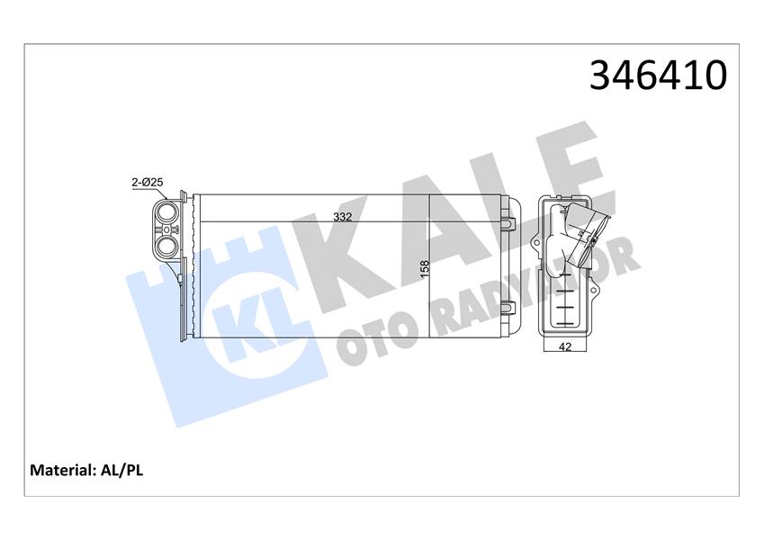 KALORİFER RADYATÖRÜ MASTER II 2.5D-2.8DTI 98-01 OPEL MOVANO 1.9DTI-2.2DTI 00