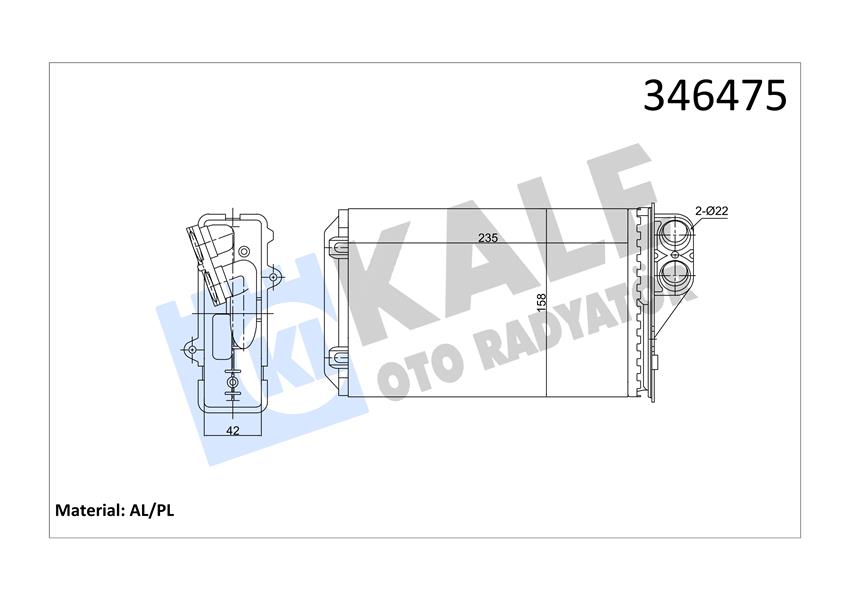 KALORİFER RADYATÖRÜ C5 1.8 16V-2.0 16V-3.0 V6-1.6HDİ-2.0HDİ-2.2HDİ 04