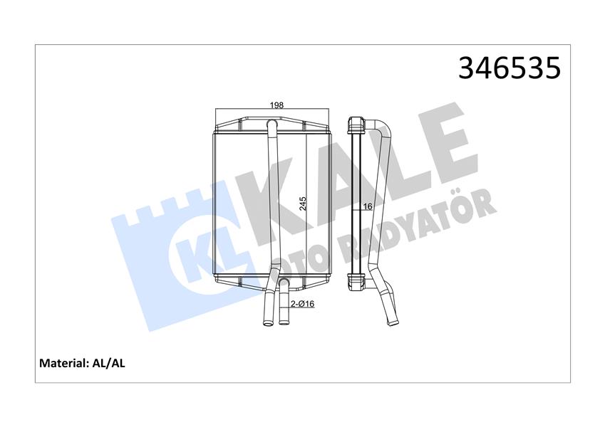 KALORİFER RADYATÖRÜ BRAZİNG KA 96-08 FIESTA IV 95-02 PUMA 97-02 1.3-1.6 247X198X22