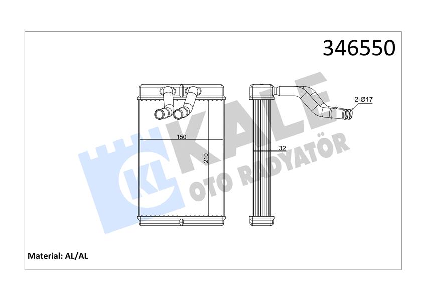 KALORİFER RDAYATÖRÜ BRAZİNG STAREX 210X165X42