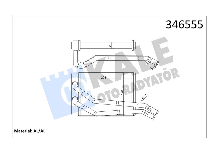 KALORİFER RDAYATÖRÜ BRAZİNG HYUNDAI SANTAFE 207X165X26