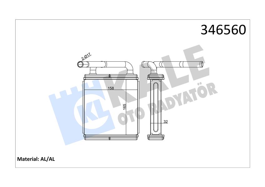 X KALORİFER RDAYATÖRÜ BRAZİNG H100 KLİMALI 165X170X44