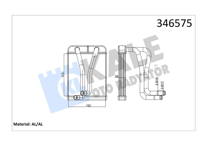 KALORİFER RADYATÖRÜ KIA CARENS II AL/BRZ