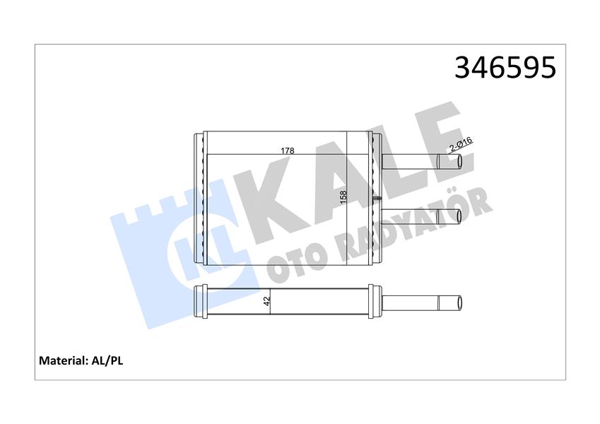 KALORİFER RADYATÖRÜ BRAZİNG MAZDA 626 OTOM/MEK 183X156X26