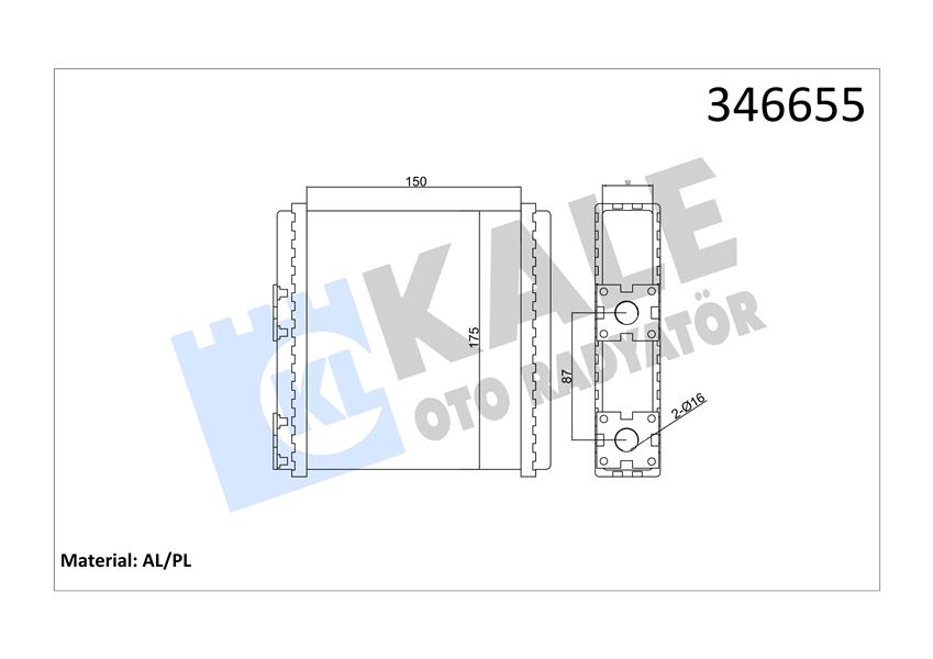 KALORİFER RADYATÖRÜ BRAZİNG NISSAN PRIMERA SUNNY OTOM/MEK 151X191X26