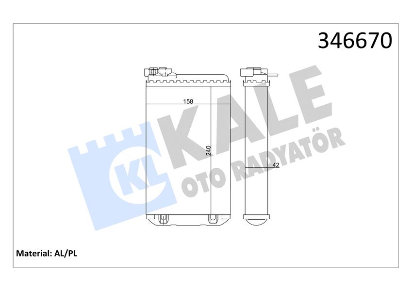 KALORİFER RADYATÖRÜ OPEL OMEGA A 239X147X36 OTO.-MEK.