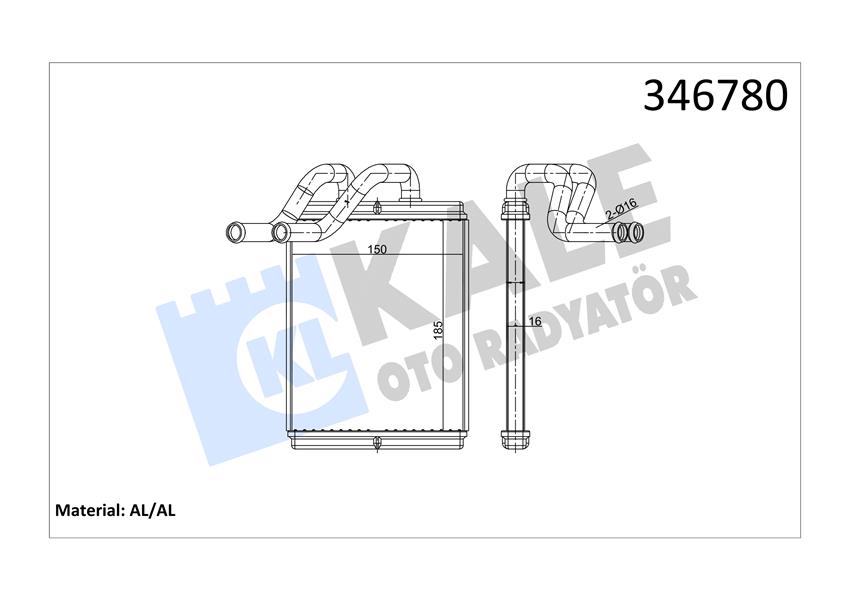 KALORİFER RADYATÖRÜ SORENTO 02 AC KLİMASIZ 195X165X18