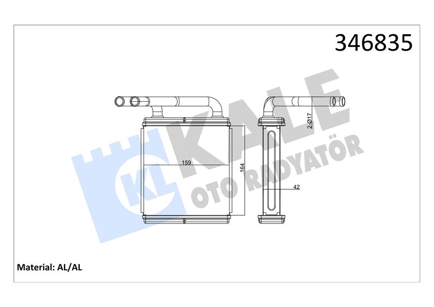 KALORİFER RADYATÖRÜ BRAZİNG H100 MİN. 163X165X42