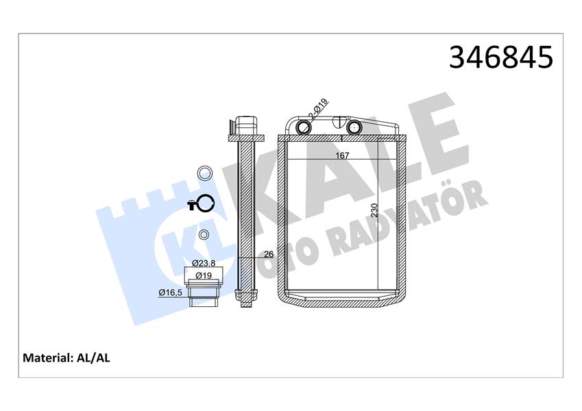 KALORİFER RADYATÖRÜ DUCATO III-BOXER III 230X163X26