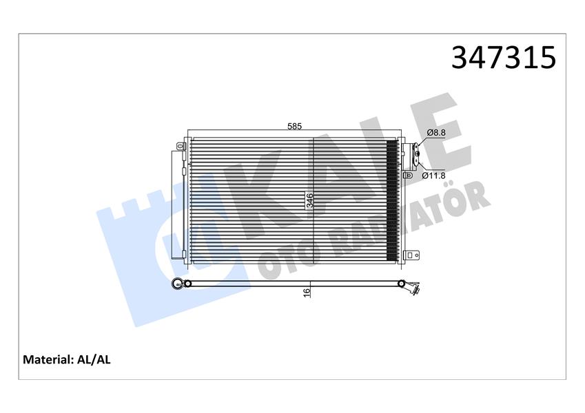 KONDANSER FIAT DOBLO 1.4 10 OPEL COMBO 12 ALFA ROMEO MITO 1.4 11