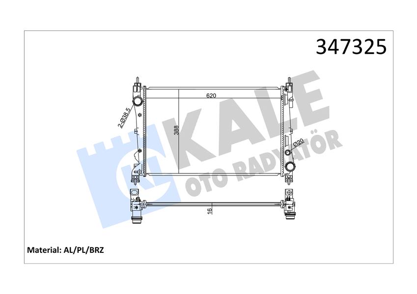 RADYATÖR DOBLO 1.4-1.3 DMTJ 10 COMBO 1.3 CDTİ 12 MEKANİK AC /- 620X400X16