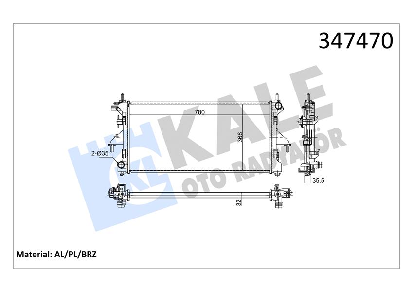 SU RADYATÖRÜ FIAT DUCATO 2.3D 06 MT BRAZING 780X368X26 3062308080