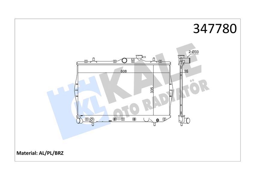 RADYATÖR BRAZİNG ACCENT 1.3-1.5 95-00 AC KLİMASIZ MEK 335X598X16