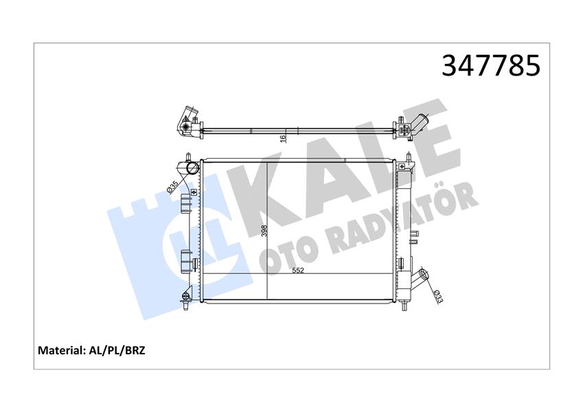 RADYATÖR AL/PL/BRZ I30 1.4I-1.6I-1.6GDI 12 ELANTRA 10 KIA CEED-PRO CEED-CERATO-SOUL MT